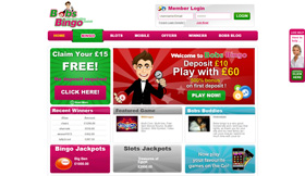 Bobs Bingo homepage