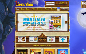 Merlin Bingo homepage